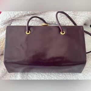Gabrielle de Vecchi Vintage Burgundy Leather Shoulder Bag